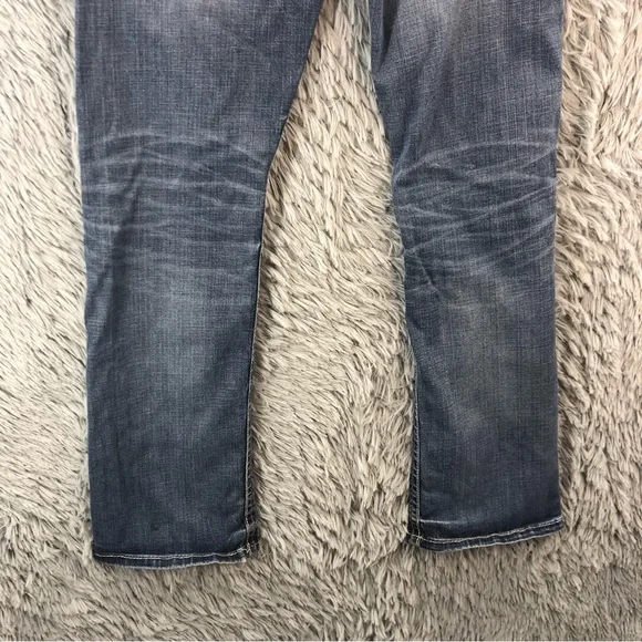 BKE Buckle Jeans Carter Mens 31R Bootcut Whiskered Denim